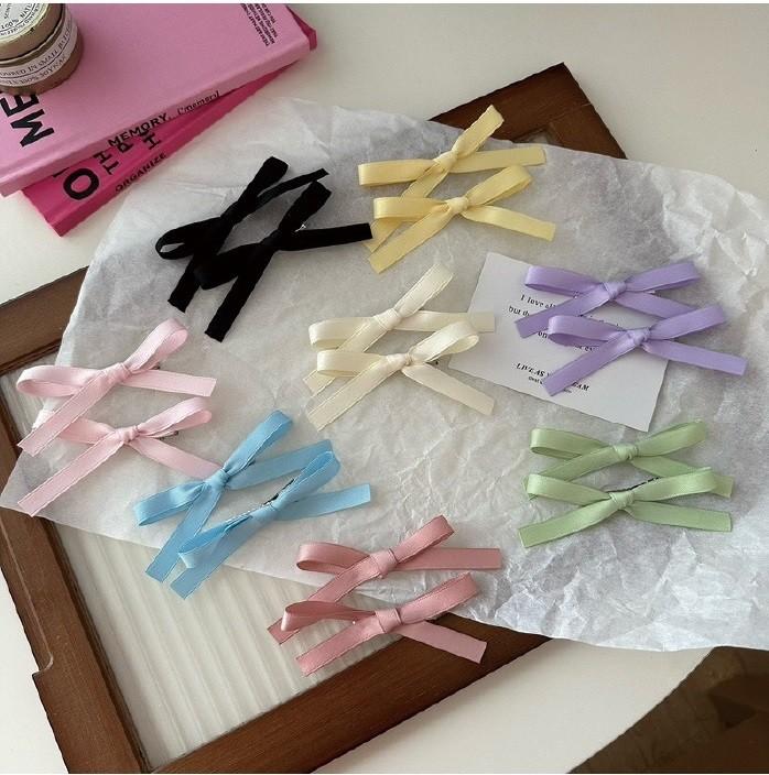 [사러왕]리본 미니 집게삔 발레코어 스타일링 포인트 헤어핀 아이돌 앞머리핀 리본삔 집게핀