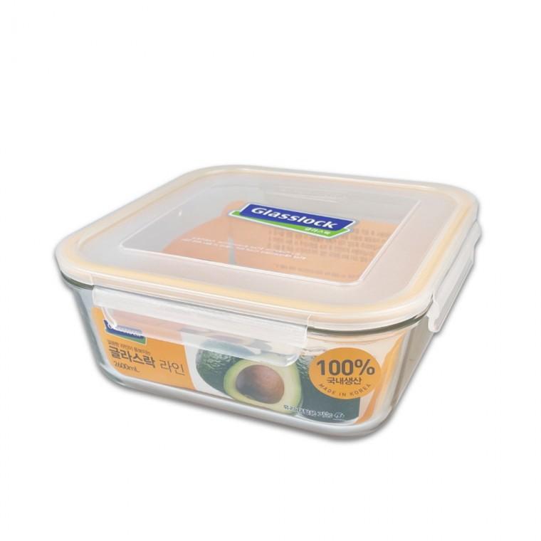 글라스락 라인 정사각 밀폐용기 2600ml-R