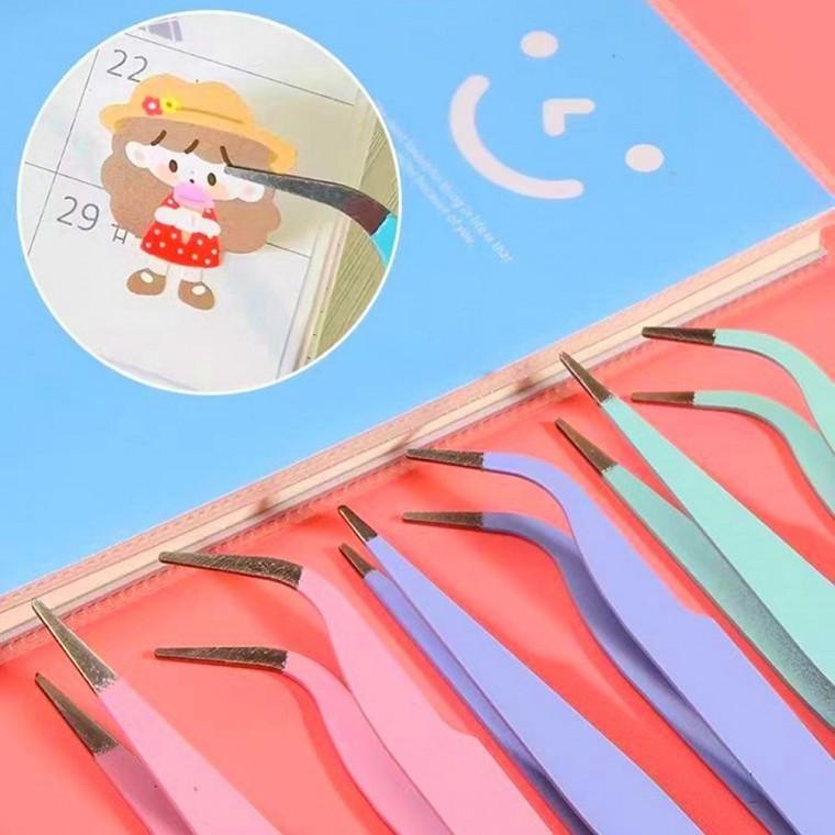 [2P] 스티커 다꾸 핀셋 정밀핀셋 탑꾸 스꾸 폴꾸 미니 족집게 다이어리 다용도 집게
