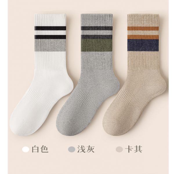 [지앤지] 남성겨울양말   남성중목   두꺼운 양말   스포츠양말   패션양말   줄무늬   중목양말