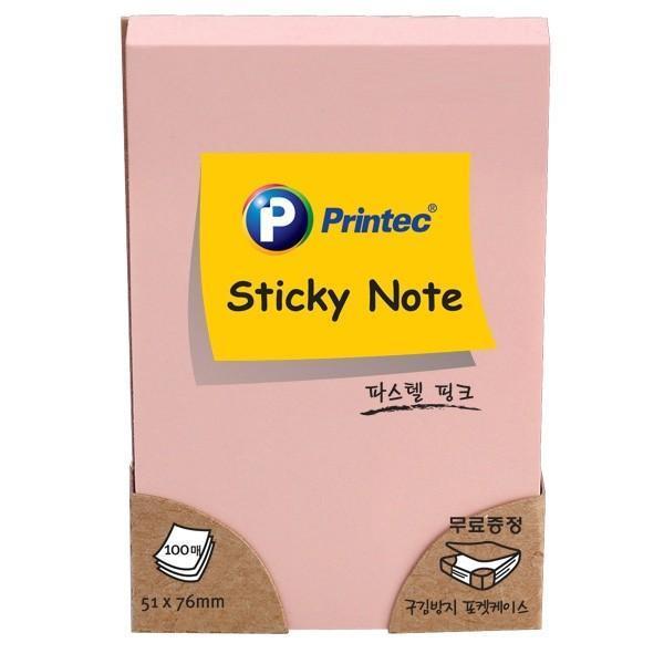 프린텍 파스텔 스티키 노트 핑크 51x76mm 5176P