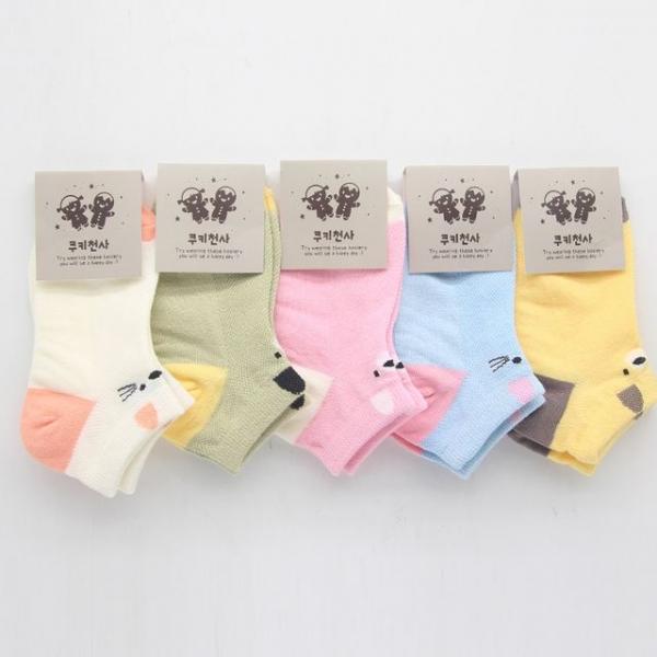 국내산 사계절 아동양말 귀여운 고양이 5켤레묶음