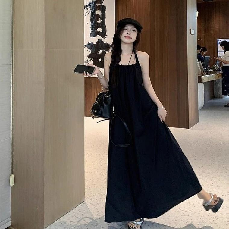홀터넥 원피스 A라인 민소매 롱원피스 여자 여름