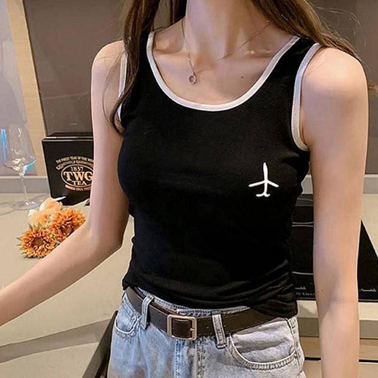 여름 신상 인기 캐주얼룩 여자 패션 티셔츠 나시티