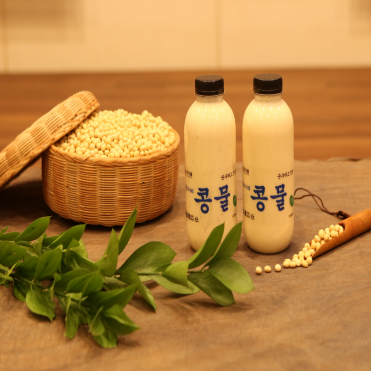 국내산 100% 햇콩 백태 우뭇가사리 콩물 두유 HACCP 500ml 2EA 전통맷돌방식 국산콩
