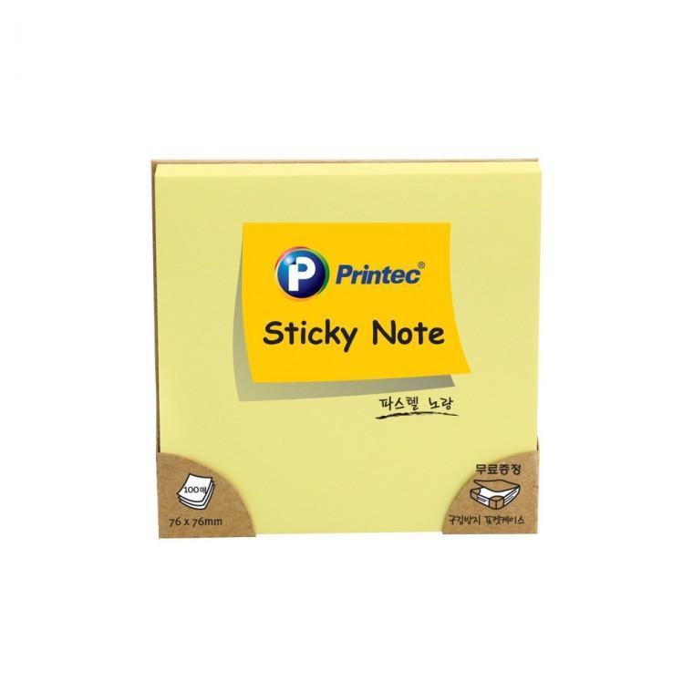 프린텍 파스텔 스티키 노트 노랑 76x76mm 7676Y