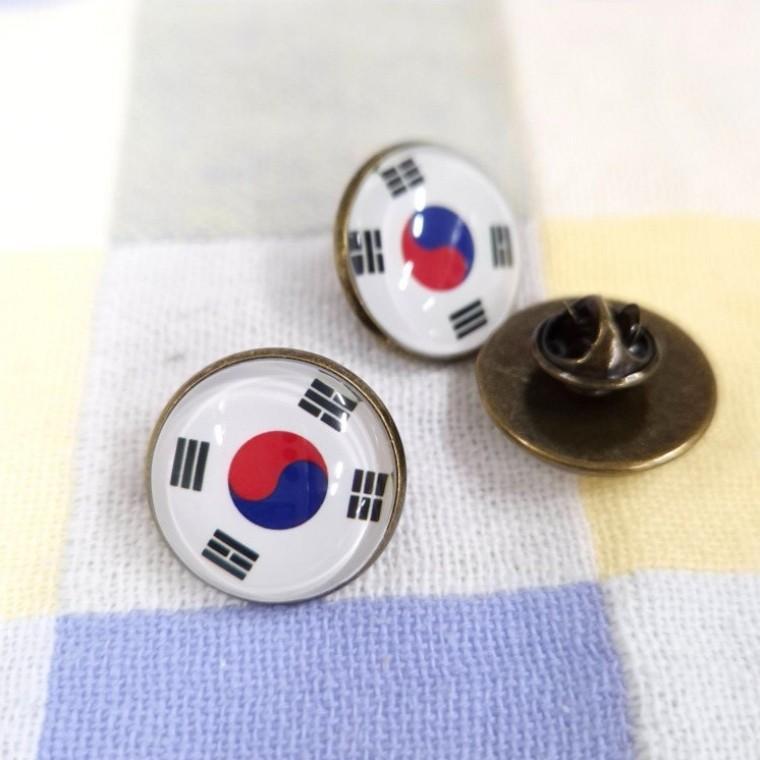 대한민국 애국심 기념일 정장 태극기 원형뱃지 1P