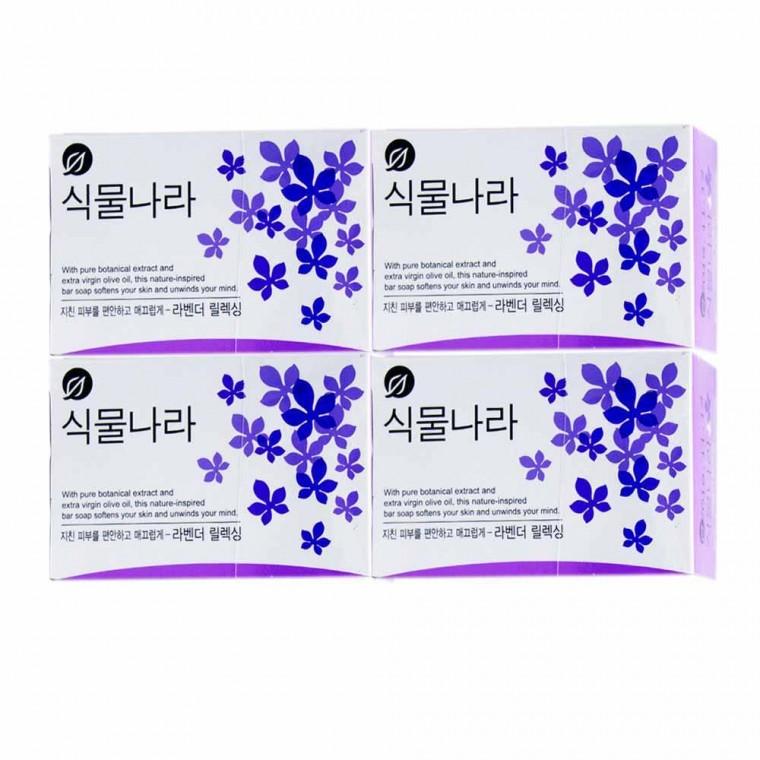 식물나라 화장비누-라벤더 릴렉싱 90g x4개