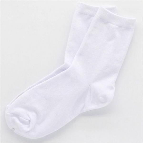 여자 중목 기본 무지 양말 데일리 삭스 흰색