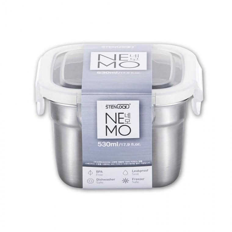 스텐락 국산 스텐 밀폐용기 네모5호 530ml -R
