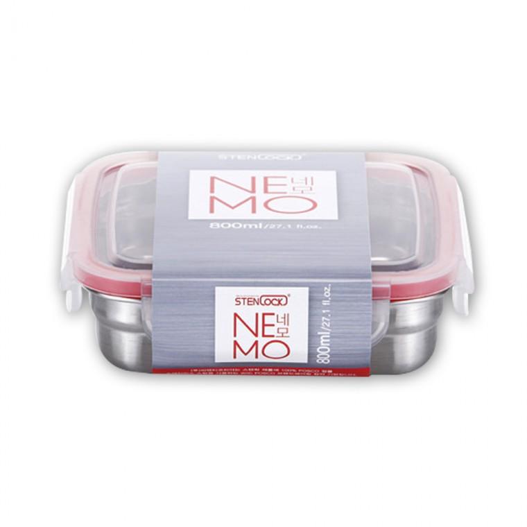 스텐락 국산 스텐 밀폐용기 네모9호 800ml -R