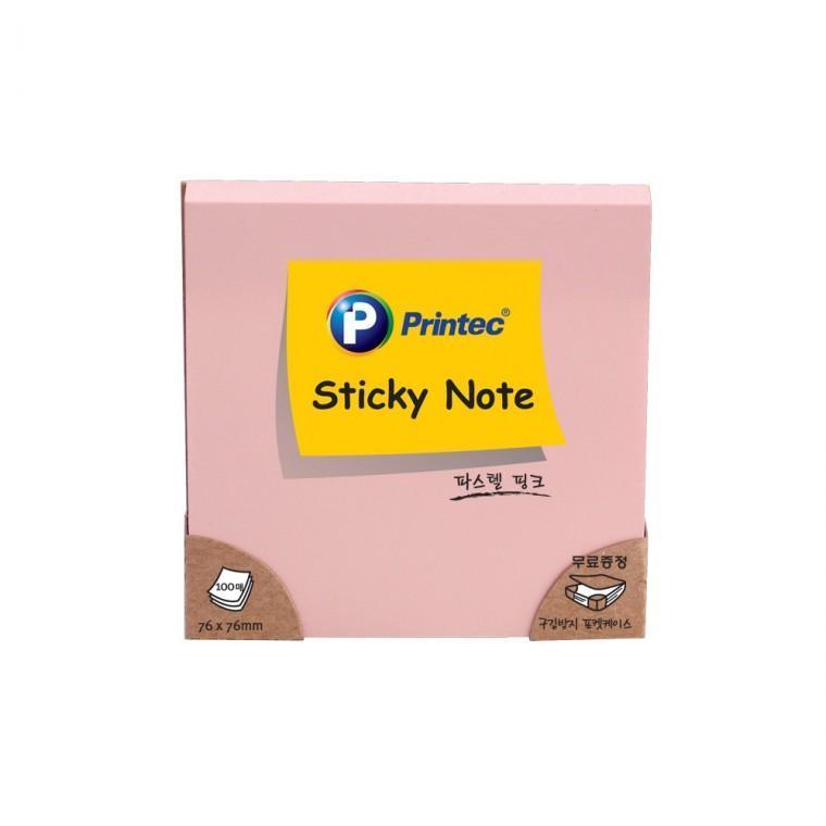 프린텍 파스텔 스티키 노트 핑크 76x76mm 7676P