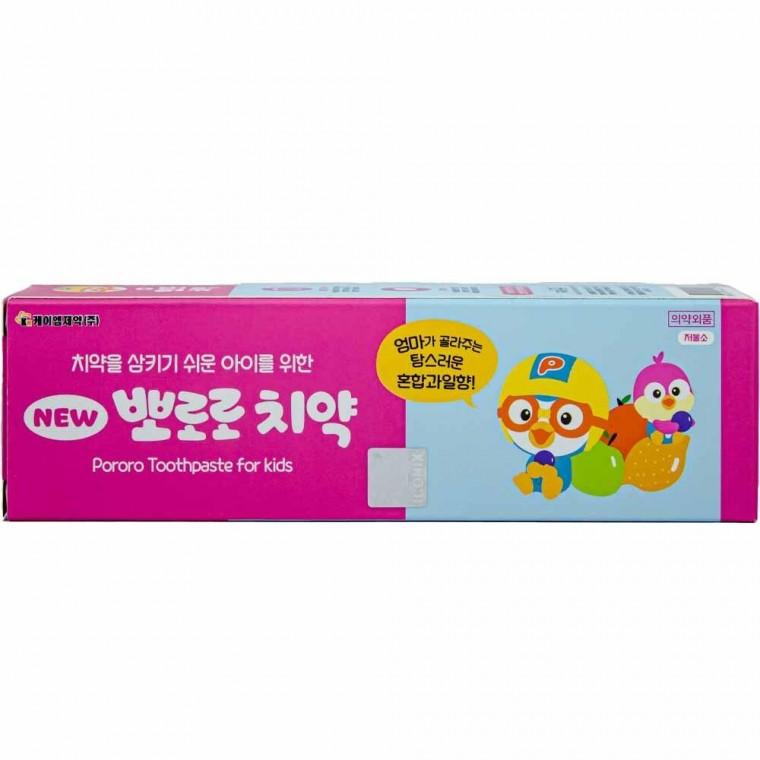 케이엠제약 뉴 뽀로로치약 저불소 혼합과일향 90g
