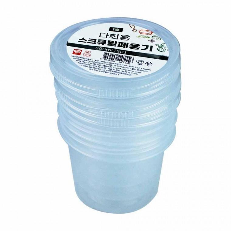 하니 다회용 스크류 밀폐용기 1호 300ml 3개입