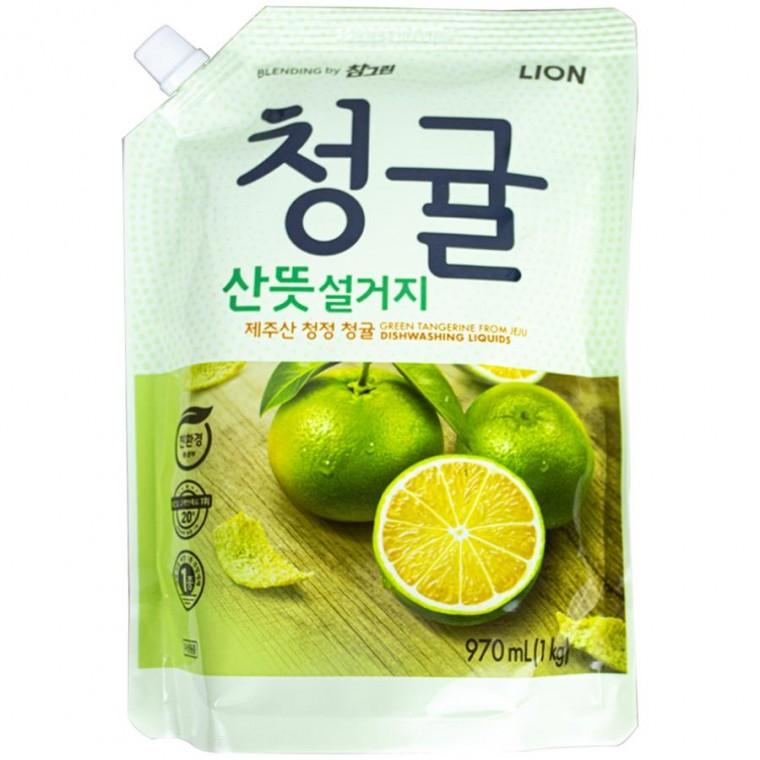 라이온 참그린 청귤 산뜻설거지 리필 1kg