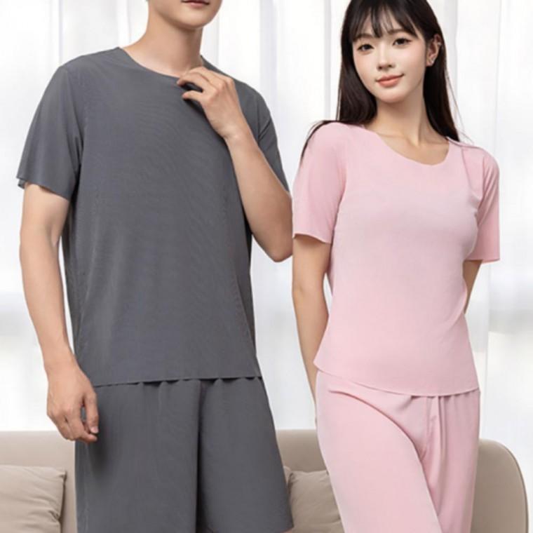 남녀공용 여름 냉감 쿨링 커플잠옷 파자마 홈웨어