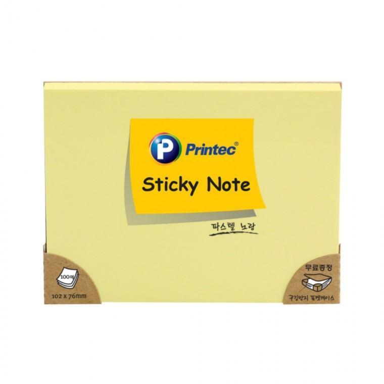 프린텍 파스텔 스티키 노트 노랑 102x76mm 10276Y