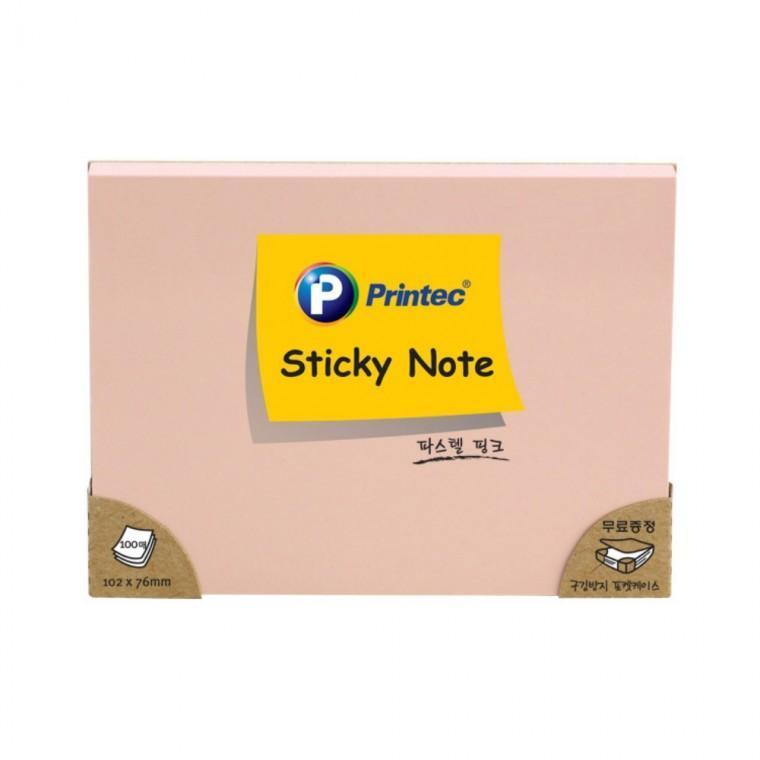 프린텍 파스텔 스티키 노트 핑크 102x76mm 10276P
