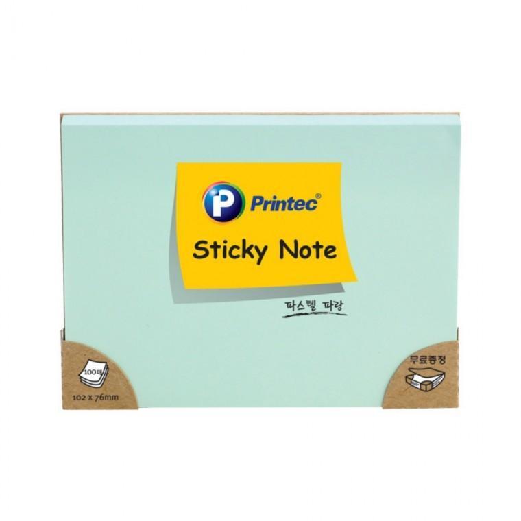 프린텍 파스텔 스티키 노트 파랑 102x76mm 10276B