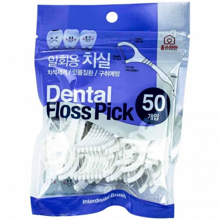 홈스피아 덴탈 일회용 치실 50P