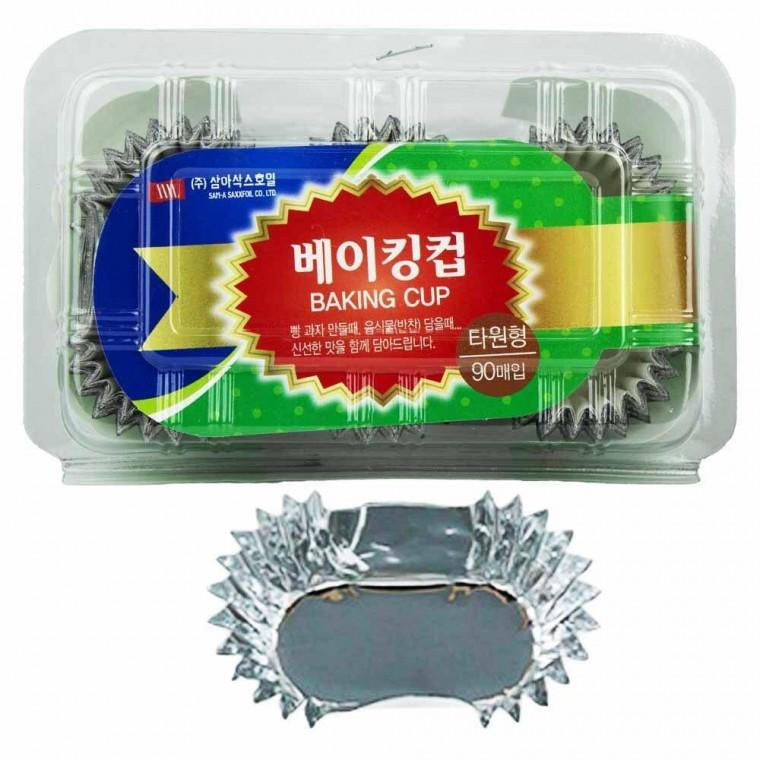 삼아 베이킹컵 타원형 가정용 50mm 90매입