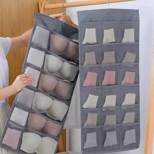 양면 속옷 양말 정리 보관 수납함 포켓 옷걸이