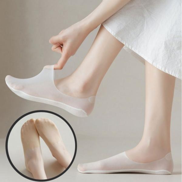 벗겨짐방지 아이스실크 투명 쿨덧신 양말 뒤꿈치 실리콘처리