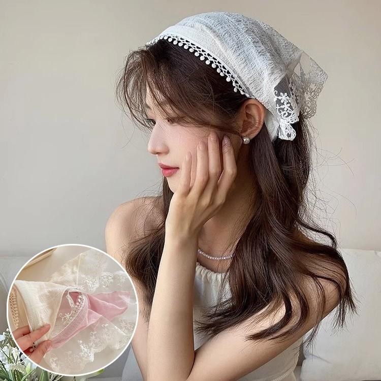 두건스타일 러블리 로맨틱 헤어밴드 레이스포인트