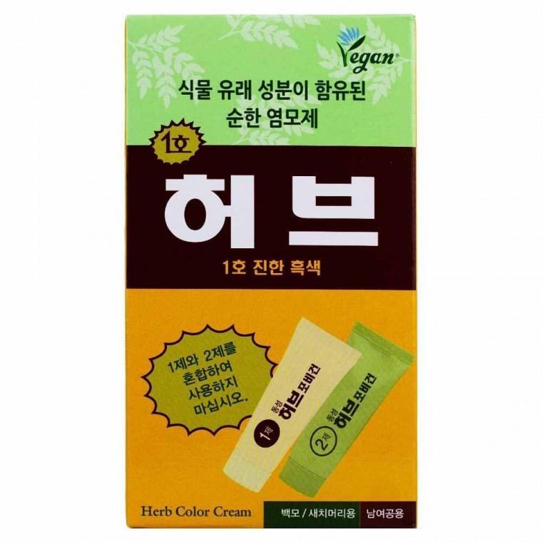 동성 허브포비건 염색약 1호 진한 흑색 1제 70g 2제 70g