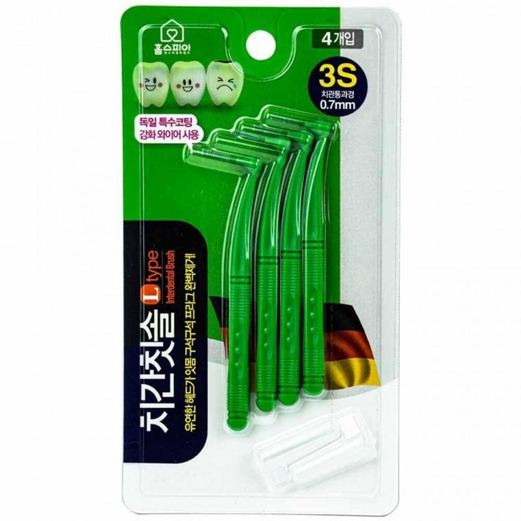 홈스피아 치간칫솔 L타입 4P 3S 0.7mm