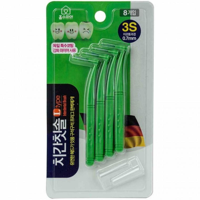홈스피아 치간칫솔 L타입 8P 3S 0.7mm