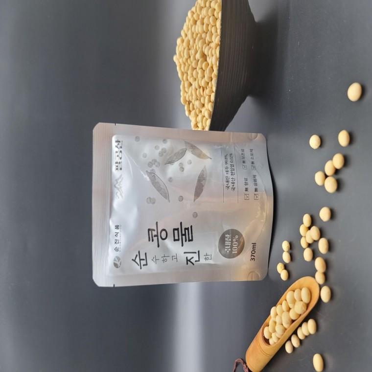 국내산 100% 햇콩 백태 콩물 두유 파우치HACCP 370ml 3EA 전통맷돌방식 국산콩