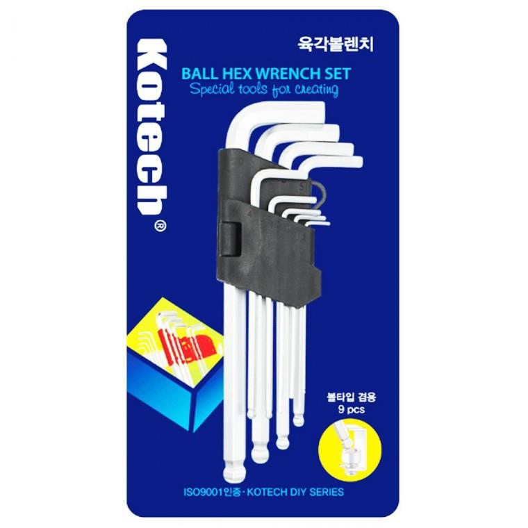 코텍스 육각 볼 렌치 세트 9종 K-1668