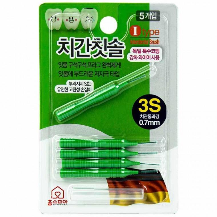 홈스피아 치간칫솔 I타입 3S 0.7mm 5개입