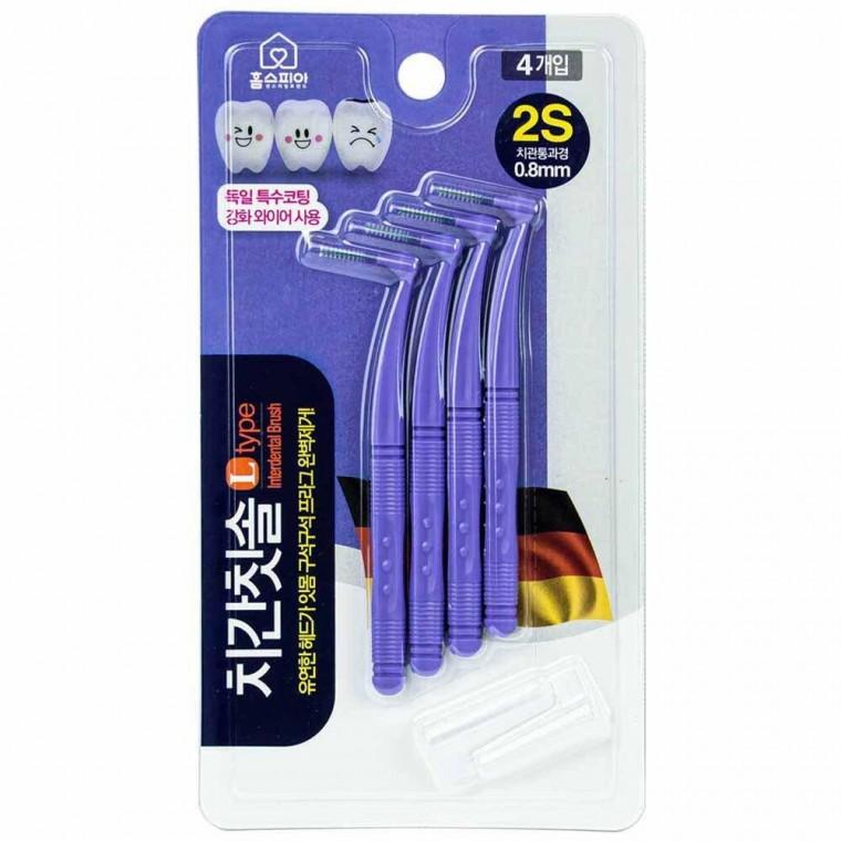 홈스피아 치간칫솔 L타입 4P 2S 0.8mm