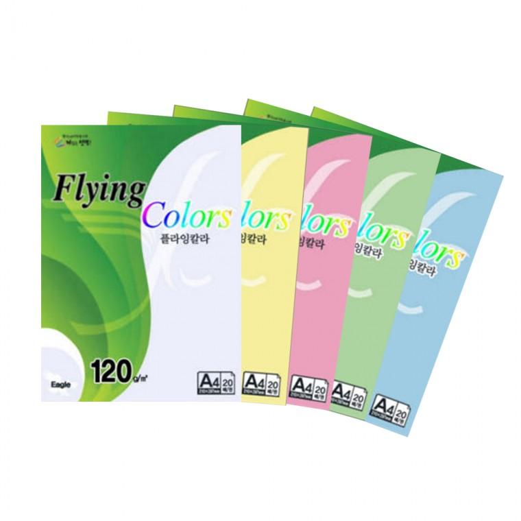 삼원 사무 문구 컬러복사지 플라잉칼라 색지 A4 120g 20매