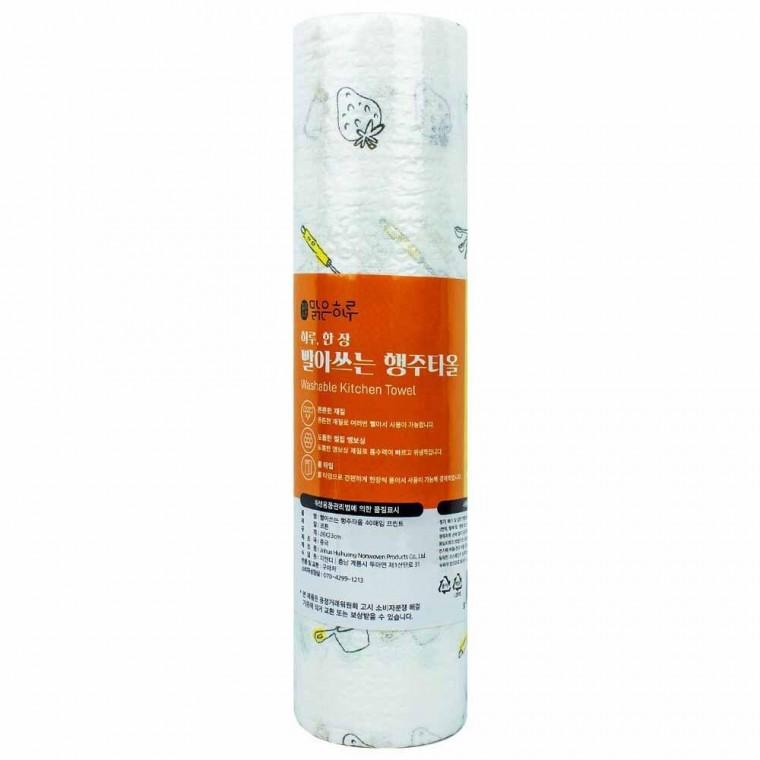 맑은하루 하루한장 씻어쓰는 행주타올 28 x 23cm 40매입-핑크