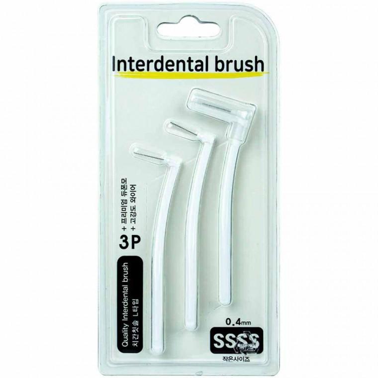 덴탈 치간칫솔 L형 3P SSSS 0.4mm