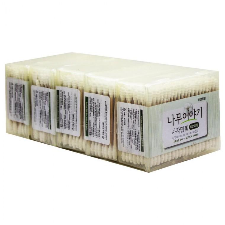나무이야기 사각면봉 200P 5갑