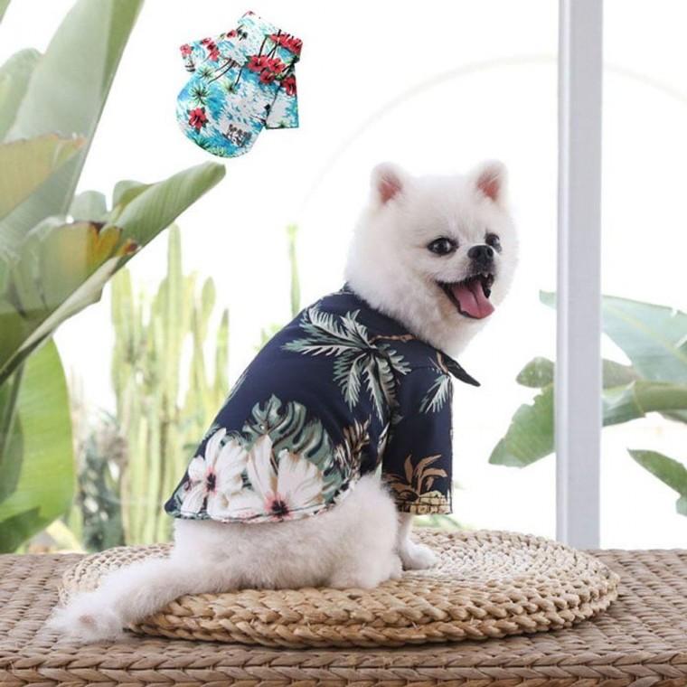 여름 강아지 하와이안 셔츠 남방 애견바캉스룩 얇은옷