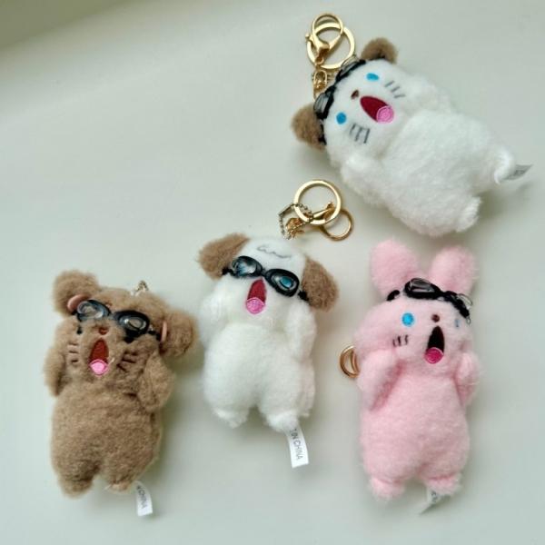 수영 수영장 가방 동물 인형 키링 4종 스윔 음파 토끼 곰 고양이 강아지 백참 열쇠 고리 키홀더 백팩 백꾸
