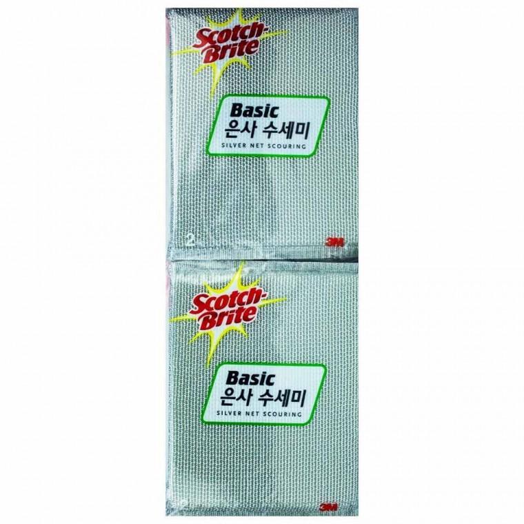3M 스카치 브라이트 베이직 은사 수세미 2매입 140x185mm 10개입