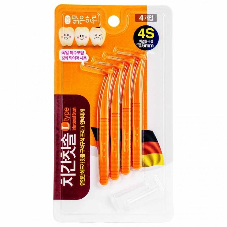 맑은하루 치간칫솔 L형 4P 4S 0.6mm(185222)