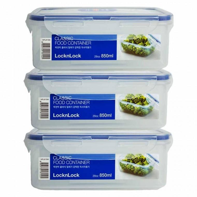 락앤락 클래식 직사각용기 850ml 3개(181525)
