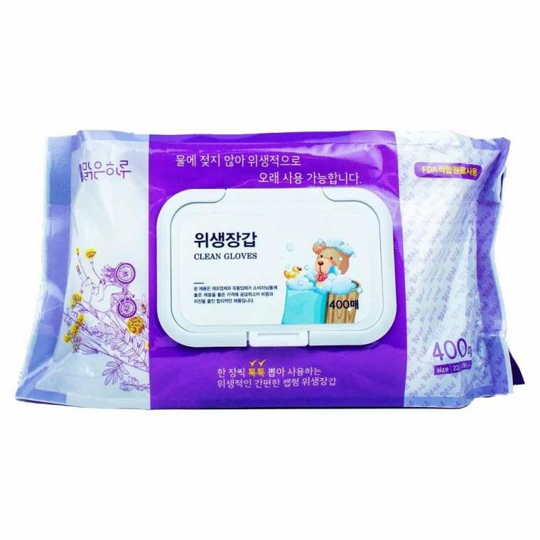 맑은하루 한장씩 톡톡 뽑아쓰는 위생장갑 캡형 400매
