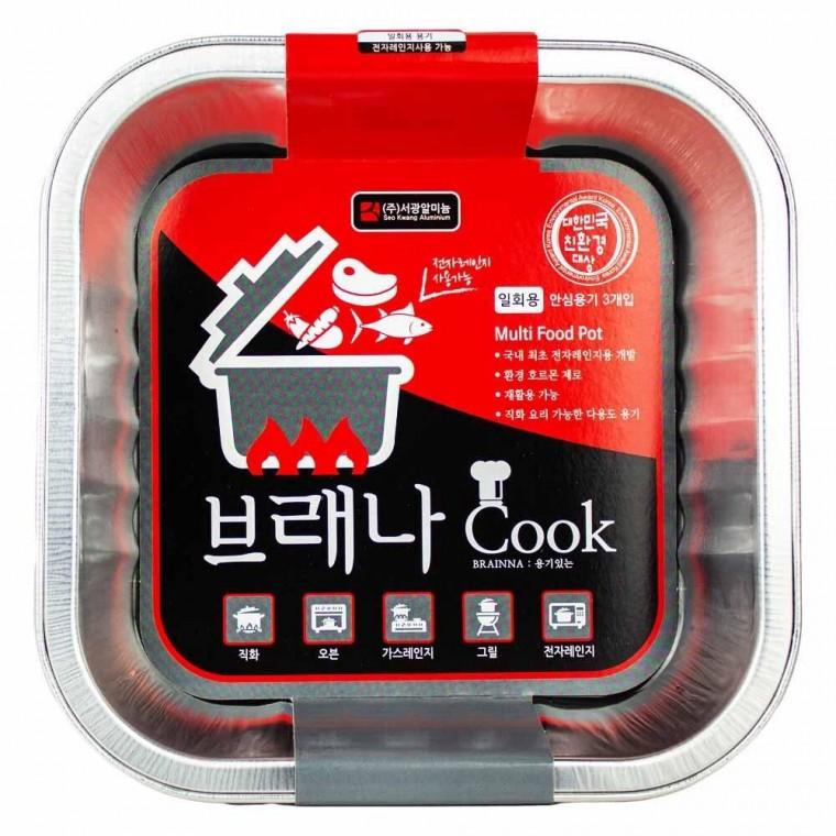 서광알미늄 멀티냄비 브래나 정사각형 225 x 170 x 50mm 3개입