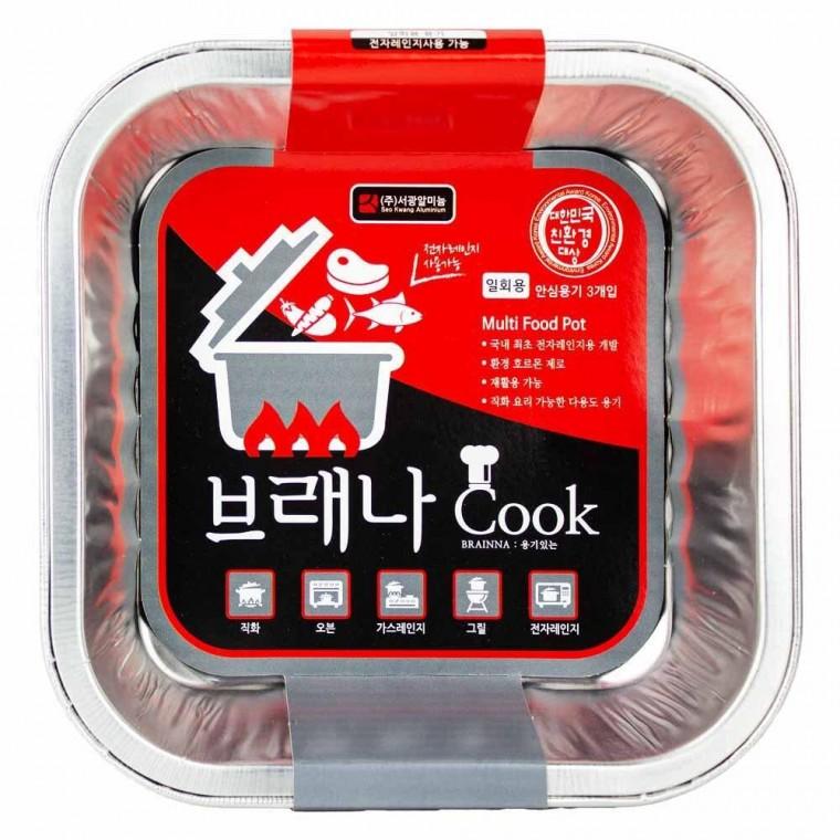 서광알미늄 멀티냄비 브래나 정사각형 195 x 140 x 50mm 3개입