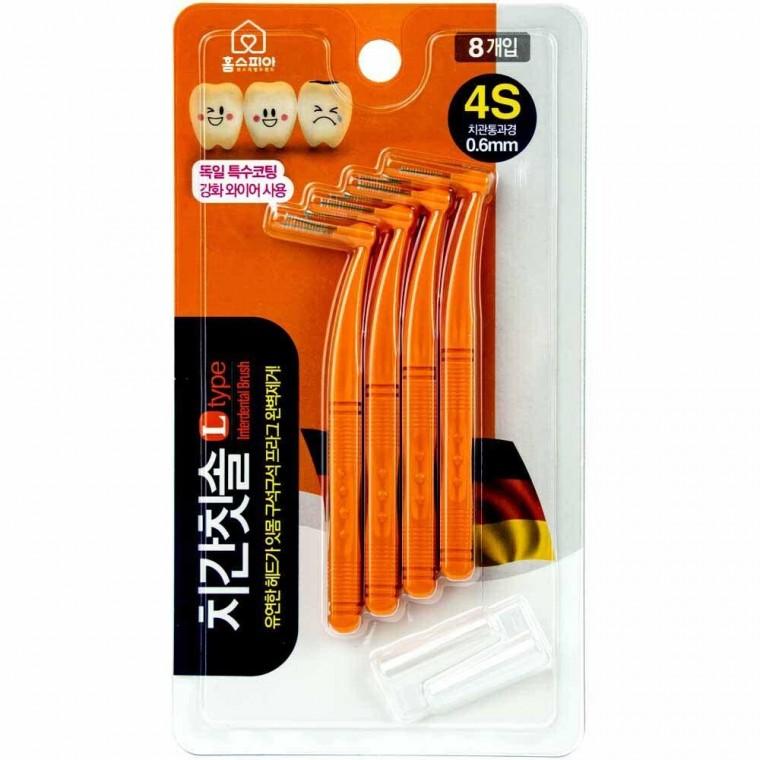 홈스피아 치간칫솔 L형 8P 4S 0.6mm