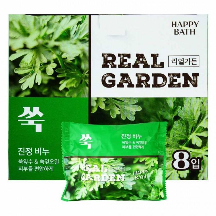 해피바스 리얼가든 쑥 진정 비누 90g 8개입