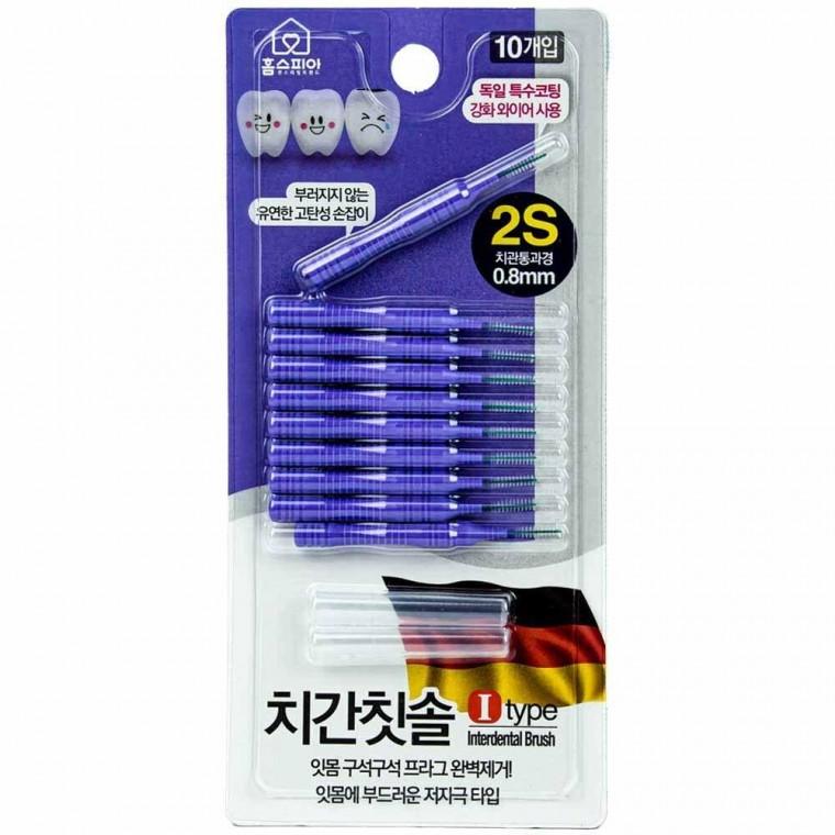 홈스피아 치간칫솔 I타입 2S 0.8mm 10개입